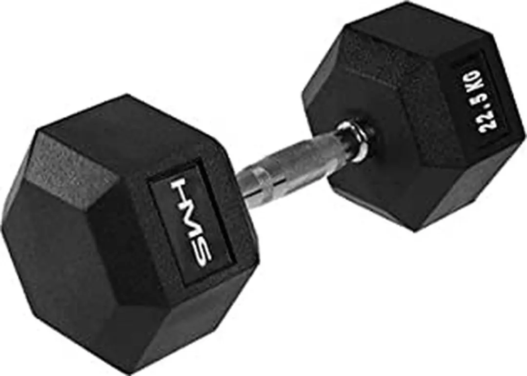 HMS HEX PRO Zeshoekige Dumbbell 22.5kg - Gumma Greep - afbeelding 5 van 6