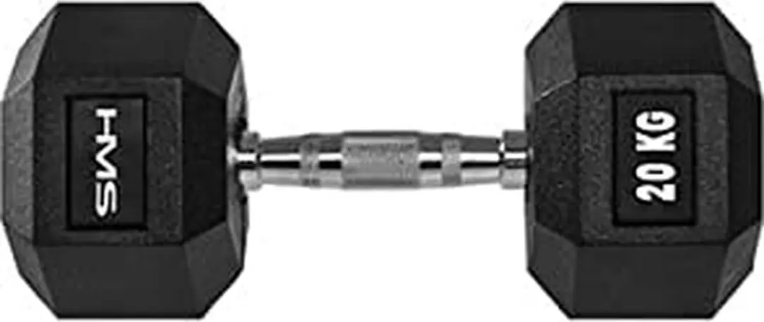 HMS HEX PRO Zeshoekige Dumbbell 22.5kg - Gumma Greep - afbeelding 3 van 6
