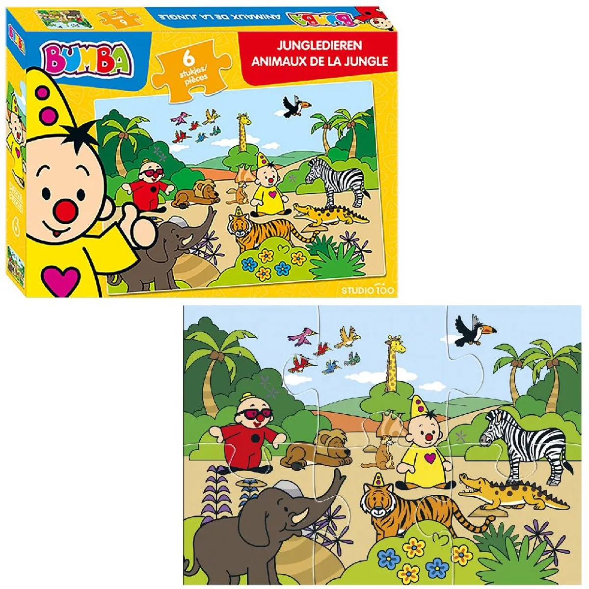 Bumba Puzzel Jungledieren 6 Stuks - Multicolor