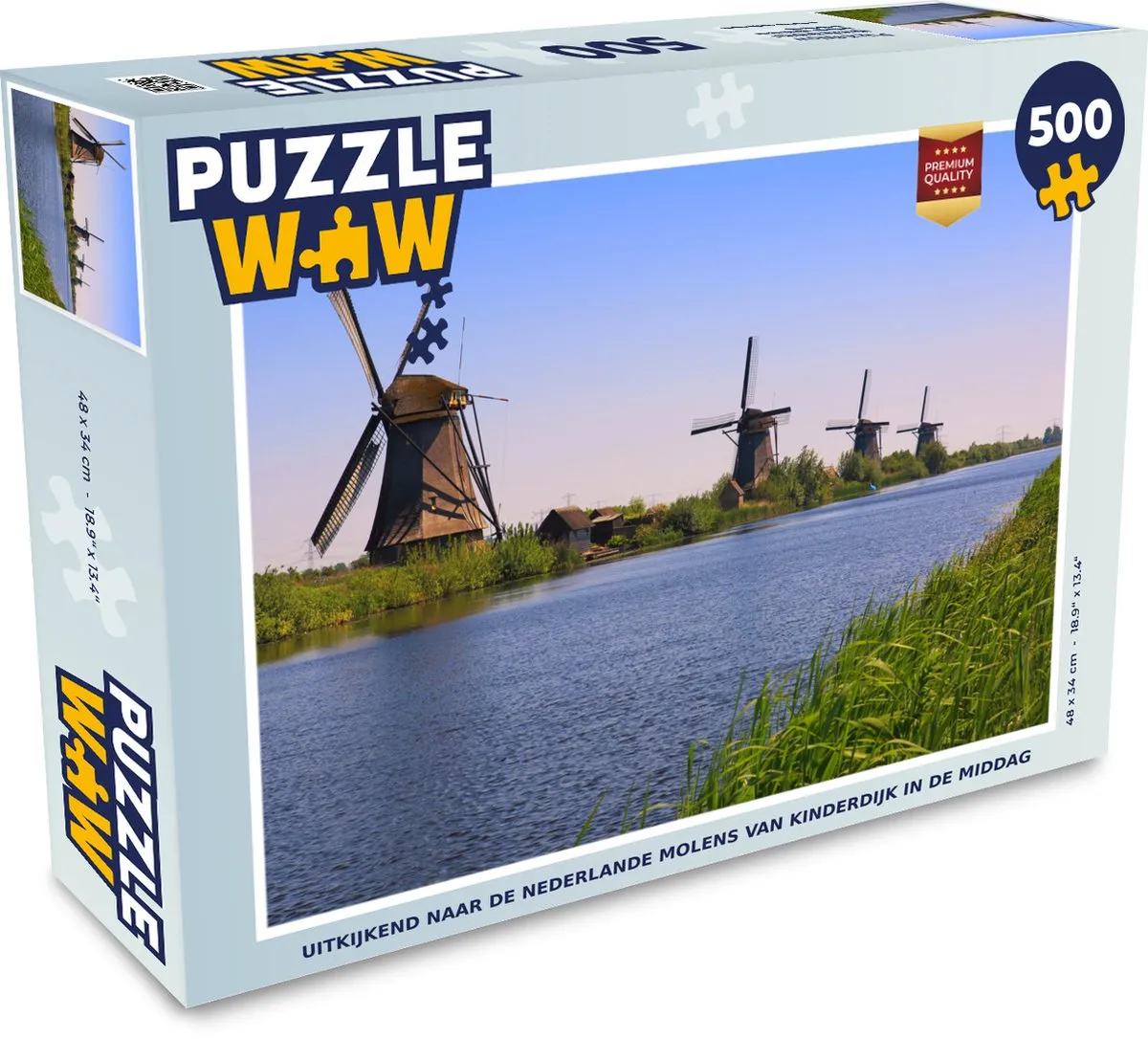 PuzzleWow Molen Water Legpuzzel 500 Stuks - Multicolor
