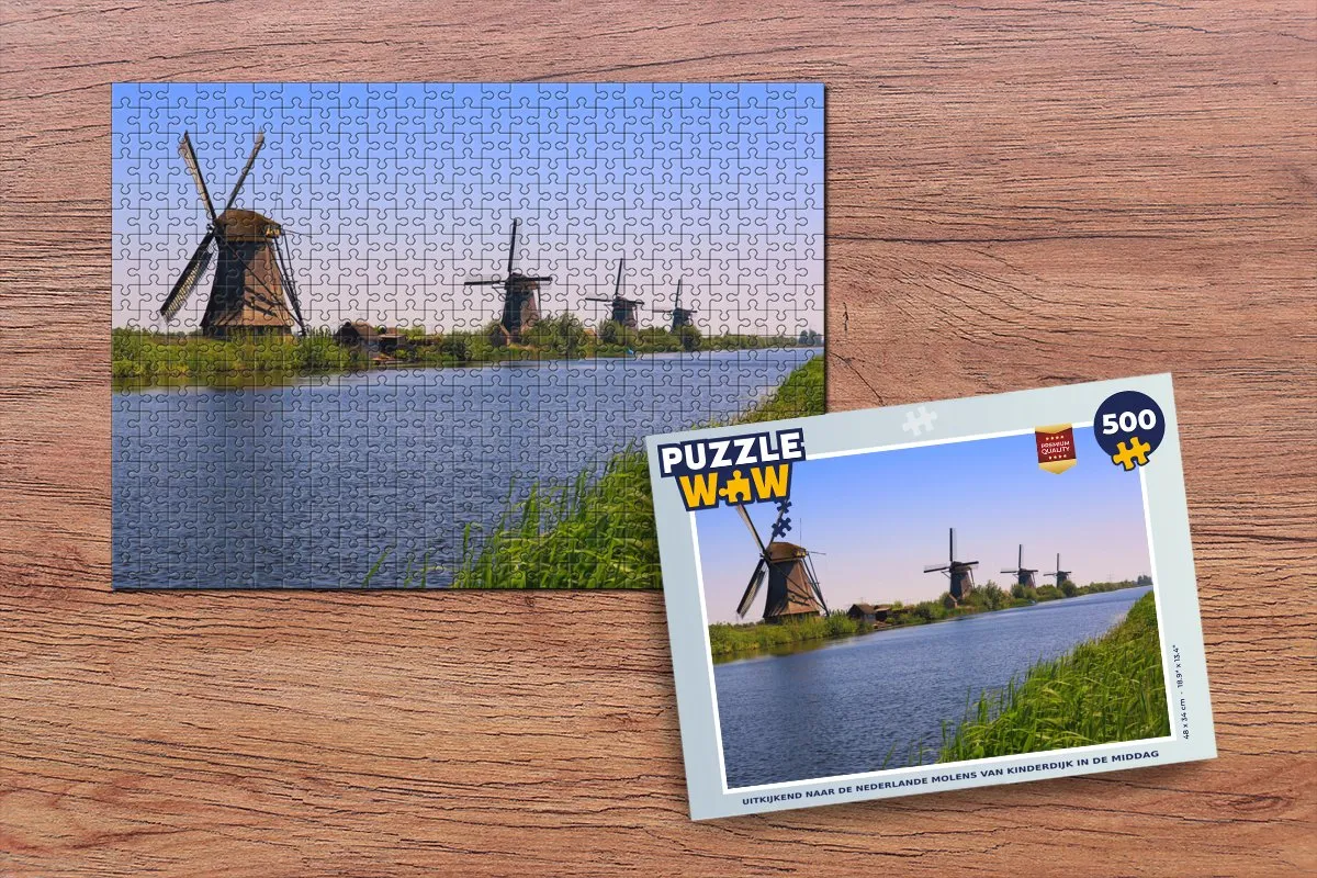 PuzzleWow Molen Water Legpuzzel 500 Stuks - Multicolor