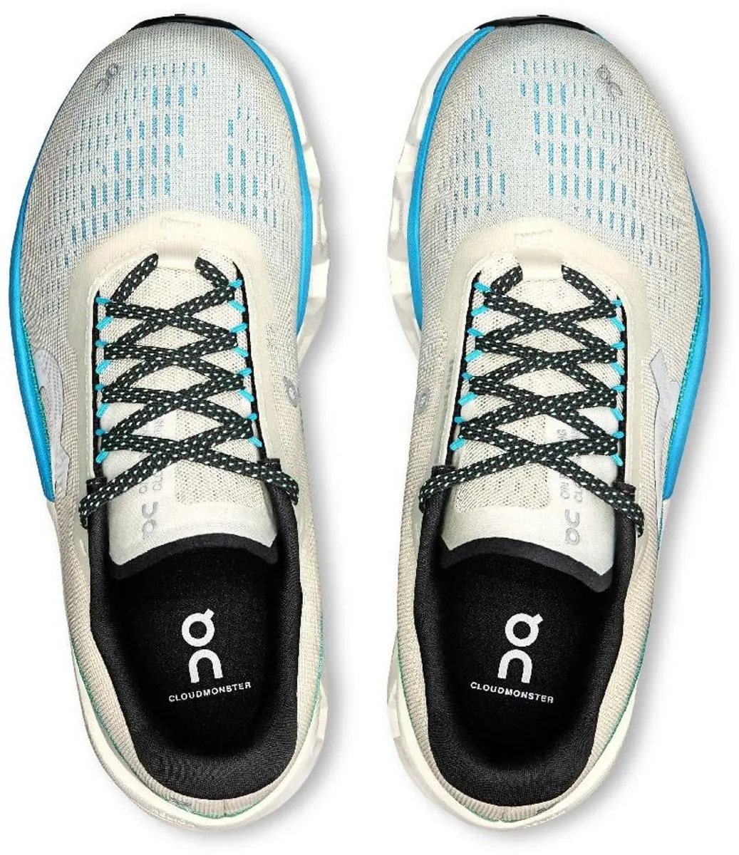 ON Cloudmonster 2 Dames Schoen - Cream/Blue - afbeelding 3 van 5
