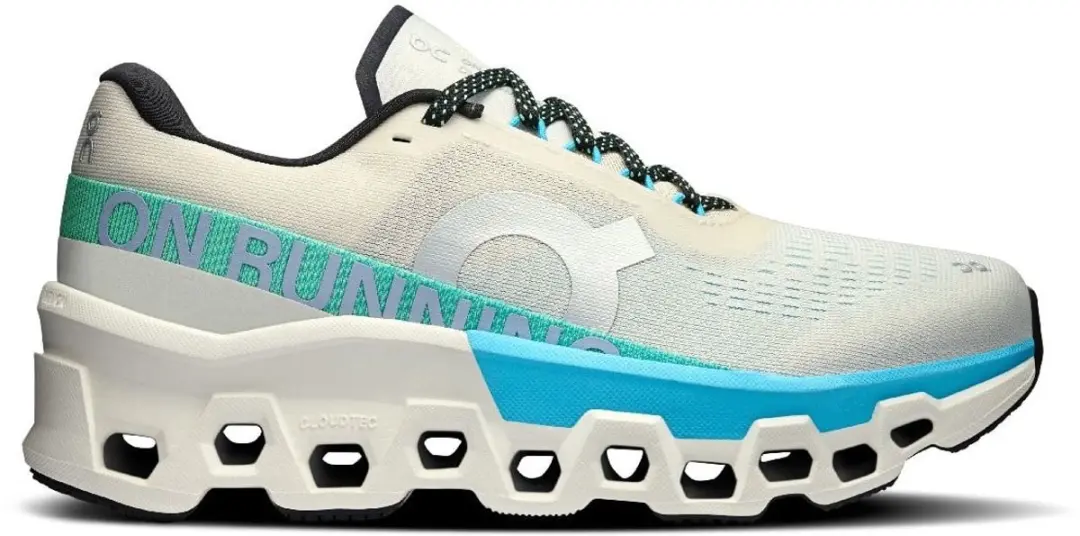 ON Cloudmonster 2 Dames Schoen - Cream/Blue - afbeelding 4 van 5