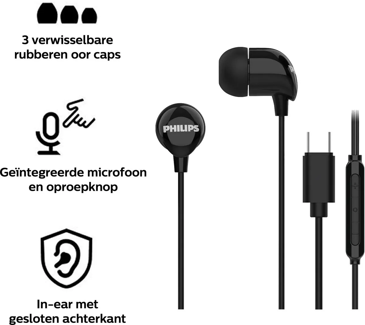 Philips Sound TAE2146BK In-Ear Koptelefoon - Zwart - afbeelding 6 van 6