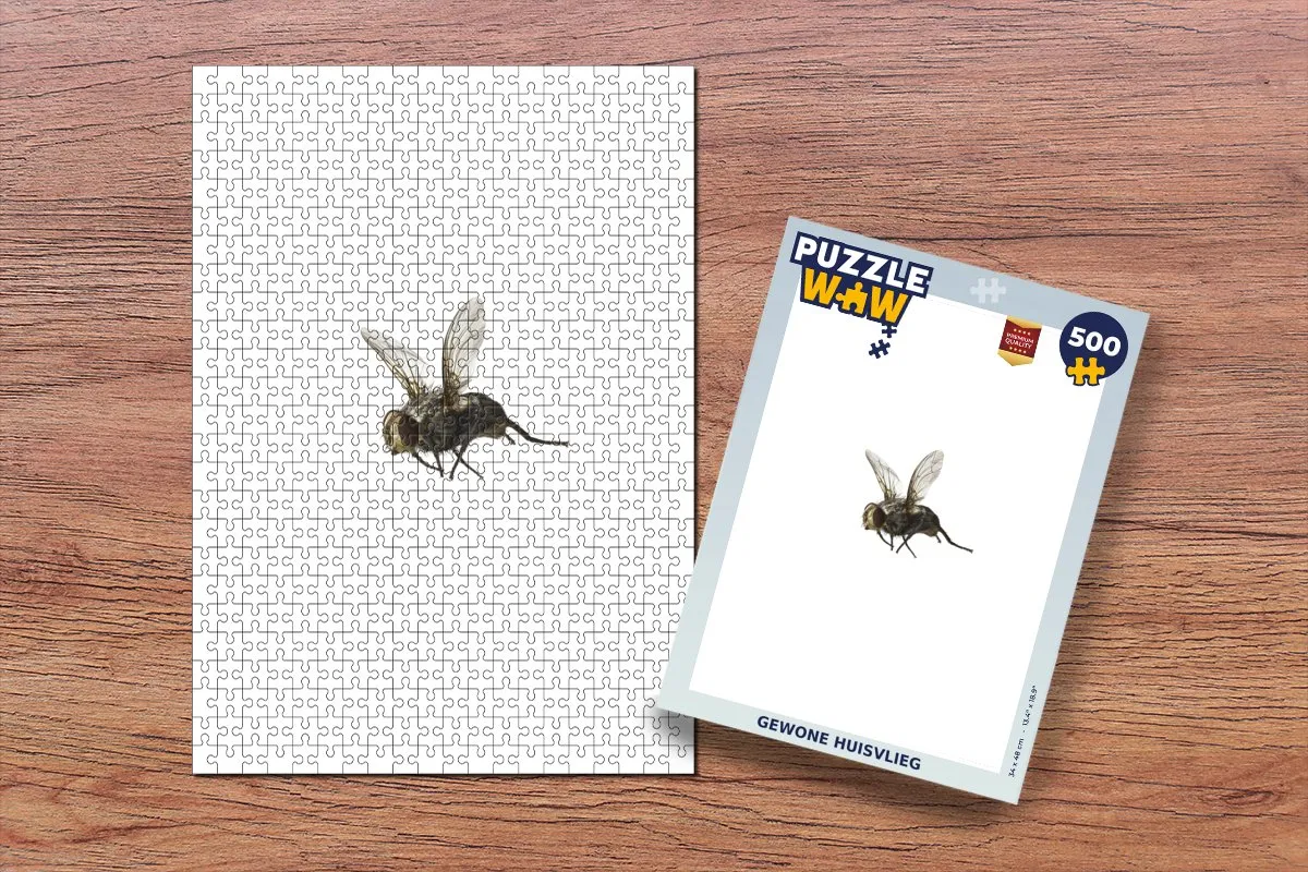 PuzzleWow Legpuzzel Gewone Huisvlieg 500 Stuks - Multicolor