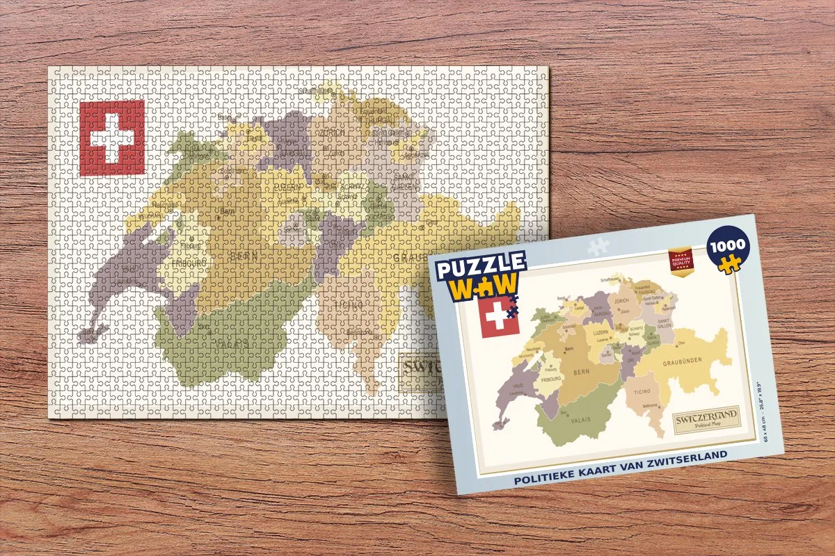 PuzzleWow Zwitserland Legpuzzel 1000 Stuks - Multicolor