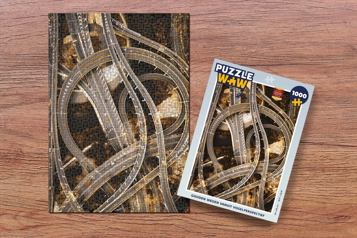 PuzzleWow Snelweg Auto's Legpuzzel 1000 Stuks - Multicolor