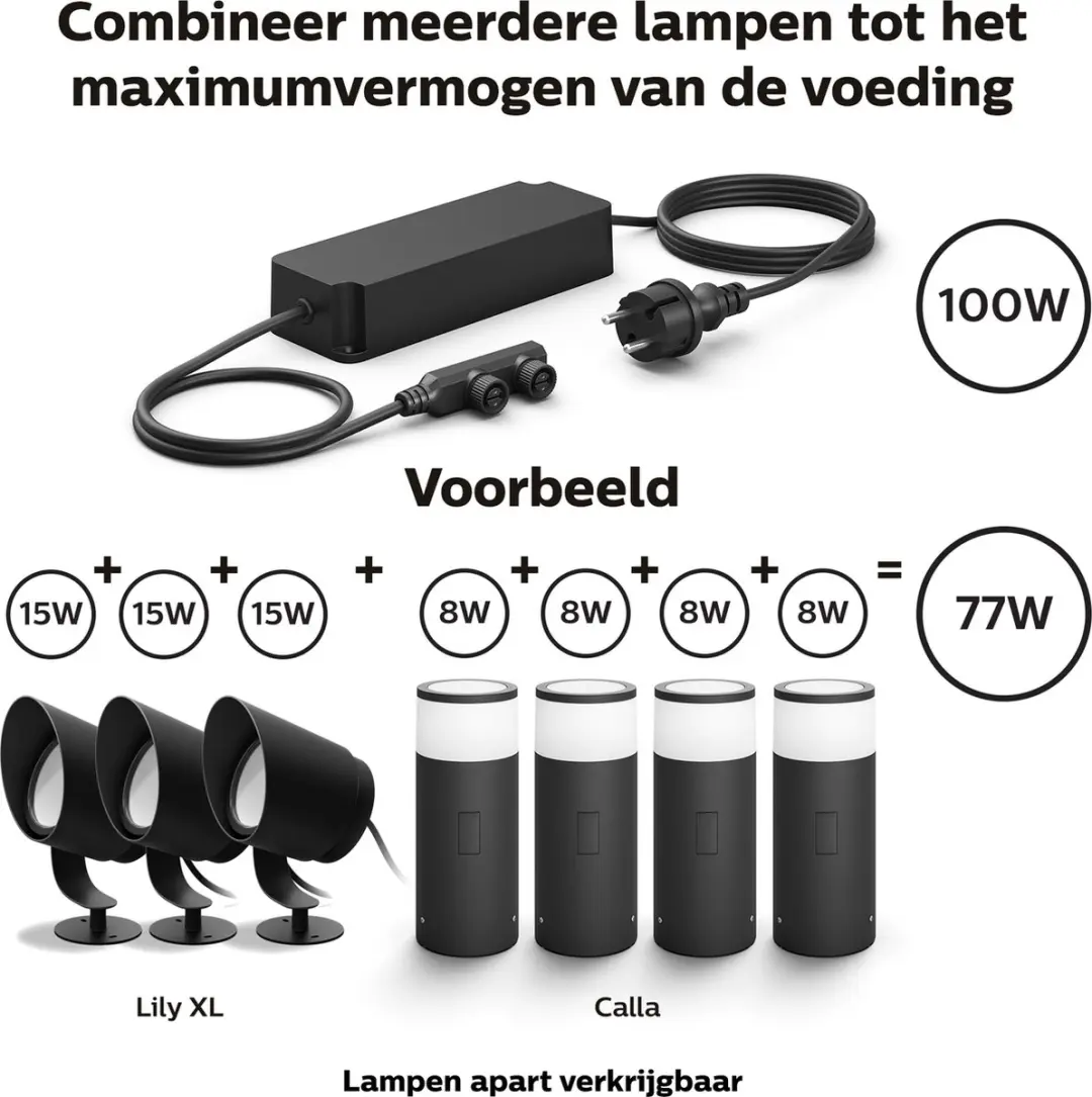 Philips Hue Voedingskabel Buiten 100W - Zwart - afbeelding 4 van 6
