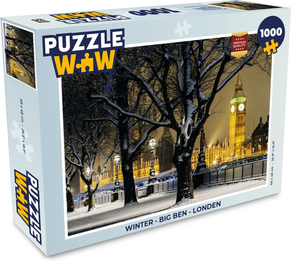 PuzzleWow Winter Big Ben Legpuzzel 1000 Stuks