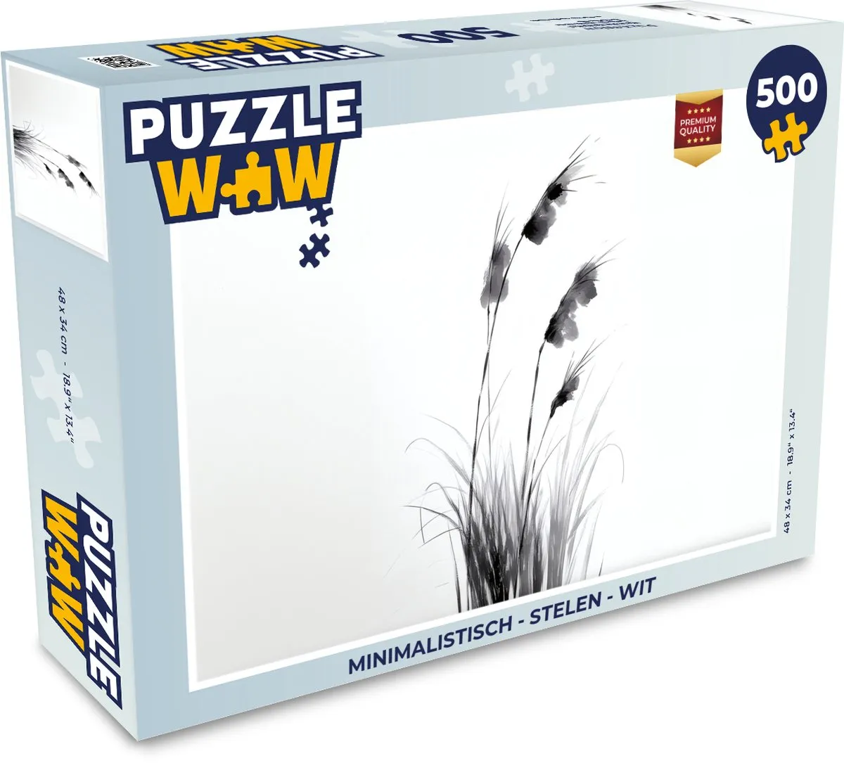PuzzleWow Minimalistisch Puzzel 500 Stuks - Wit