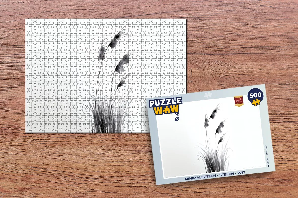 PuzzleWow Minimalistisch Puzzel 500 Stuks - Wit