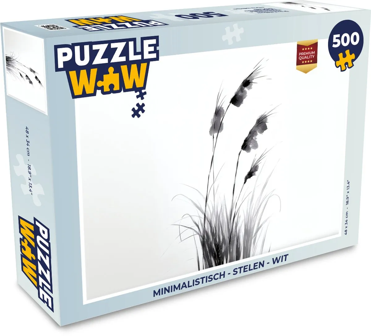 PuzzleWow Minimalistisch Puzzel 500 Stuks - Wit
