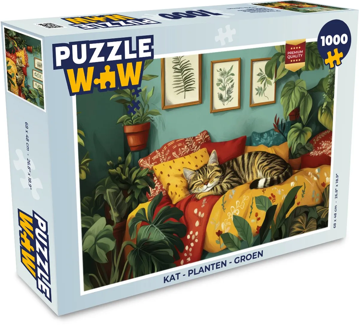 PuzzleWow Kat Planten Legpuzzel 1000 Stuks