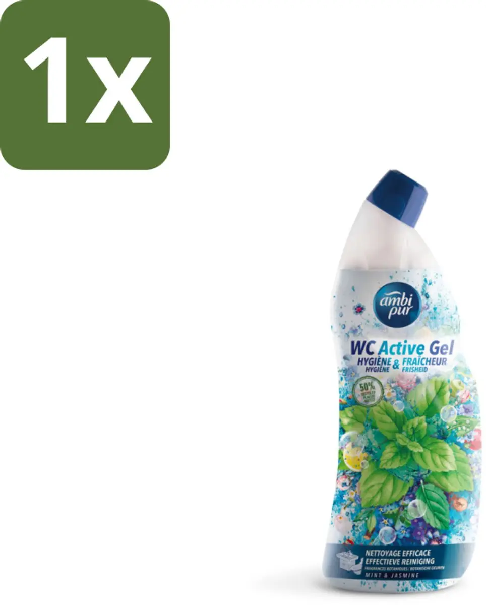 Ambi Pur WC Active Gel Mint & Jasmijn 750ml - afbeelding 2 van 2