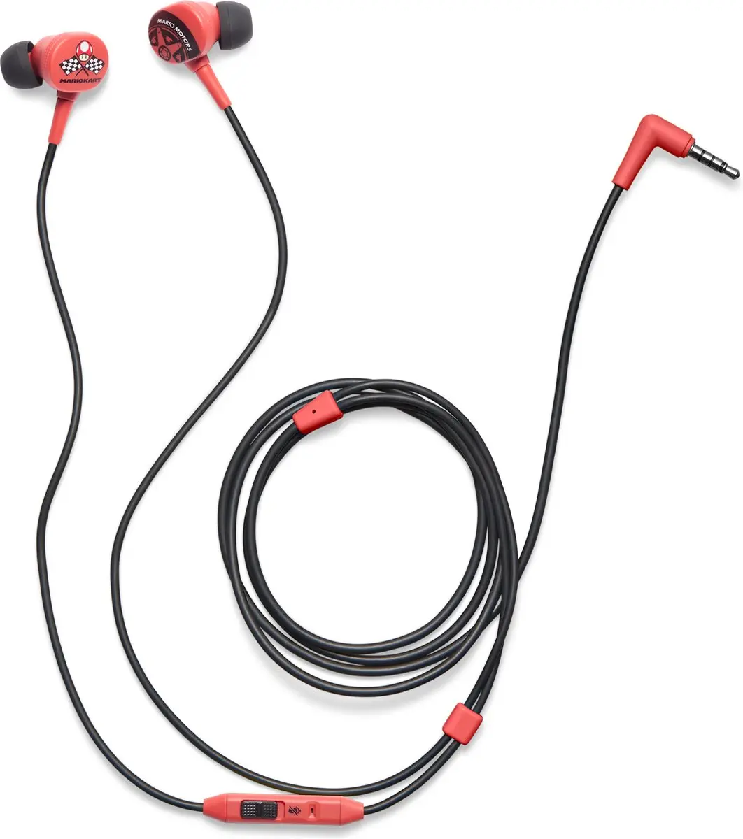 PowerA Mario Kart Motors Oordopjes - Zwart/Rood - afbeelding 3 van 6