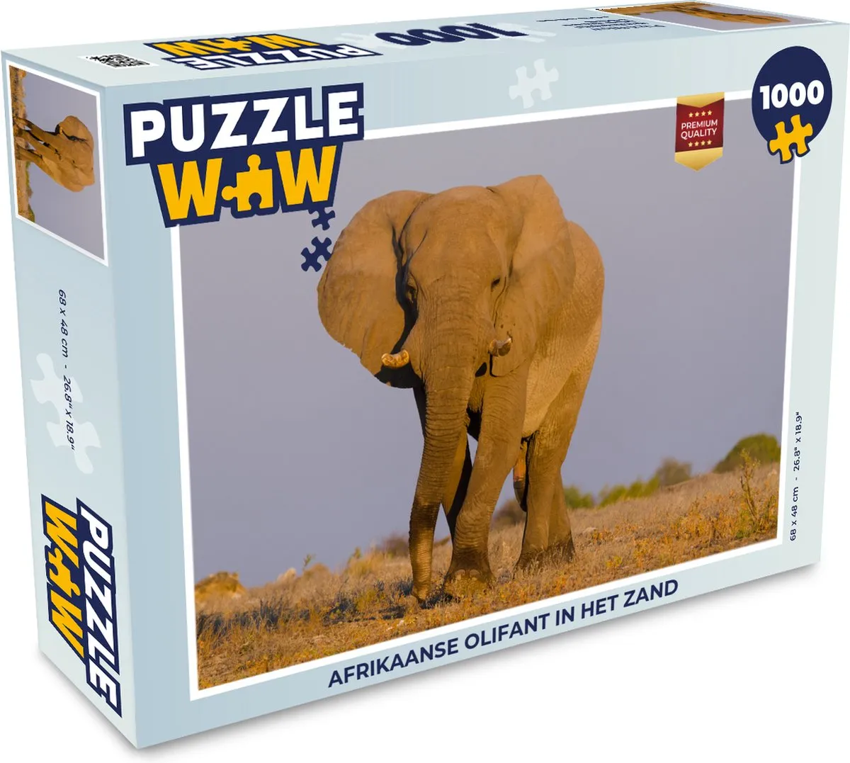 PuzzleWow Legpuzzel Afrikaanse Olifant 1000 Stuks