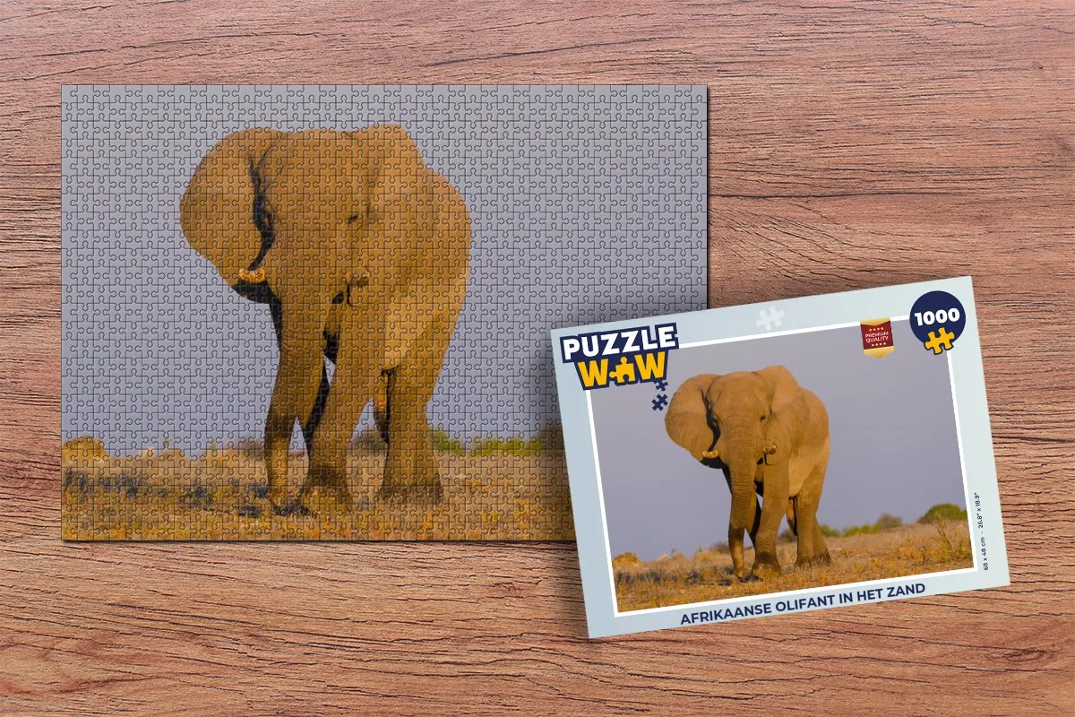 PuzzleWow Legpuzzel Afrikaanse Olifant 1000 Stuks - Multicolor