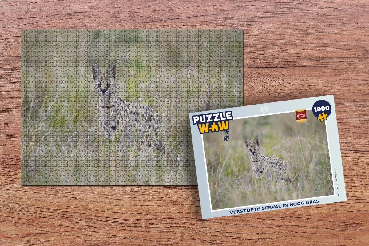 PuzzleWow Legpuzzel Verstopte Serval 1000 Stuks - Multicolor