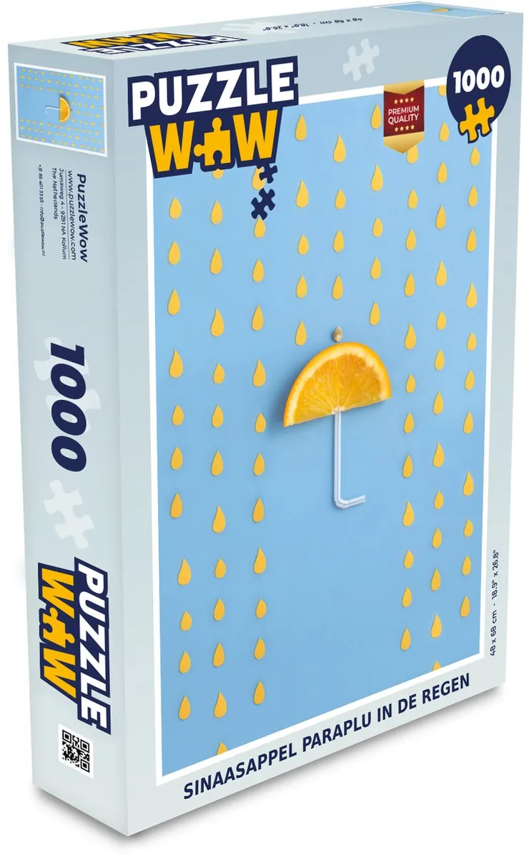PuzzleWow Legpuzzel Sinaasappel Paraplu 1000 Stuks