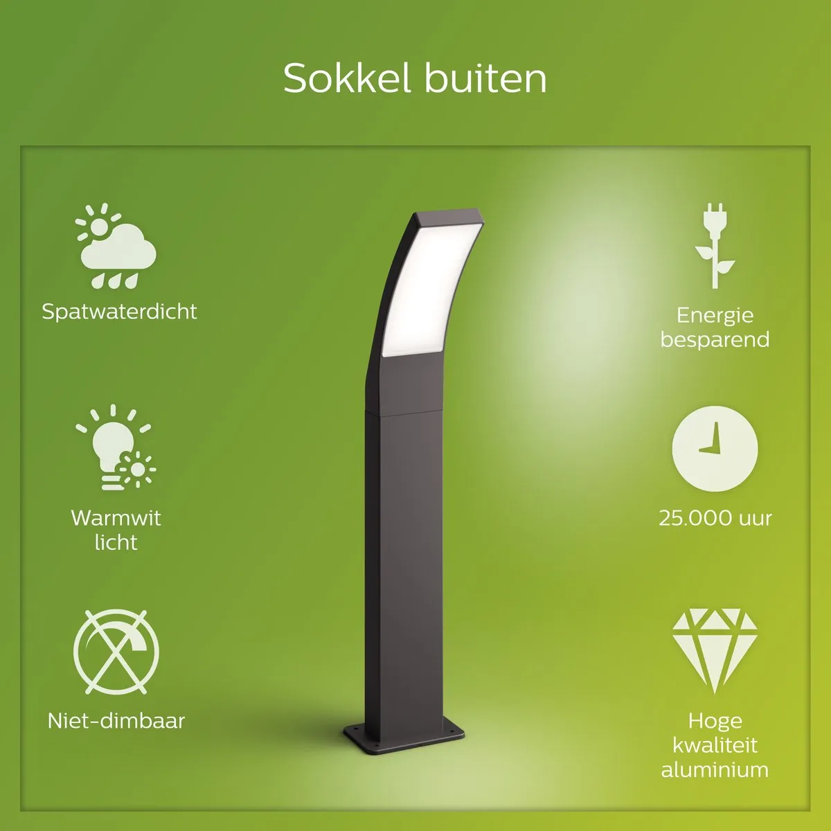 Philips Splay Pedestal Antraciet 12W Warm Wit