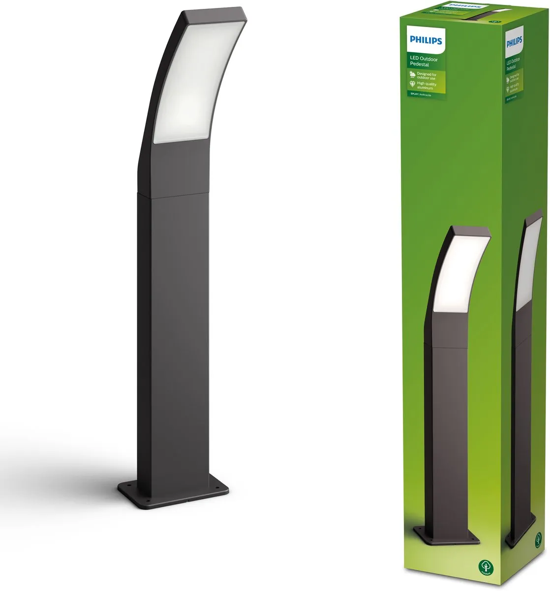 Philips Splay Pedestal Antraciet 12W Warm Wit