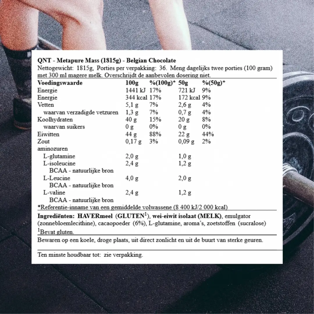 QNT Metapure Mass Eiwitchocolade 1815g - afbeelding 2 van 6