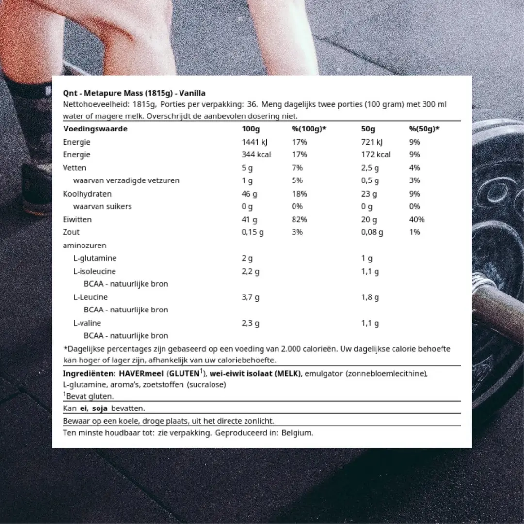 QNT Metapure Mass Vanille 1815g - afbeelding 5 van 6