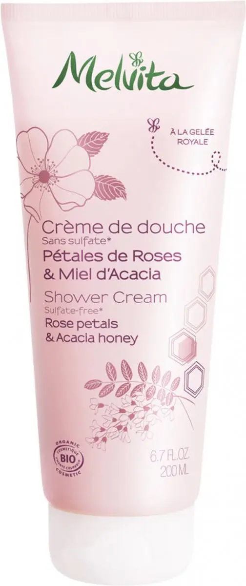 Melvita Gel Crème de Douche Pétales de Roses & Miel d'Acacia