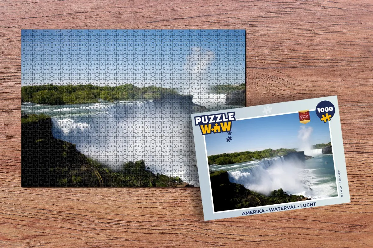 PuzzleWow Amerika Waterval Lucht Legpuzzel 1000 Stuks - Multicolor