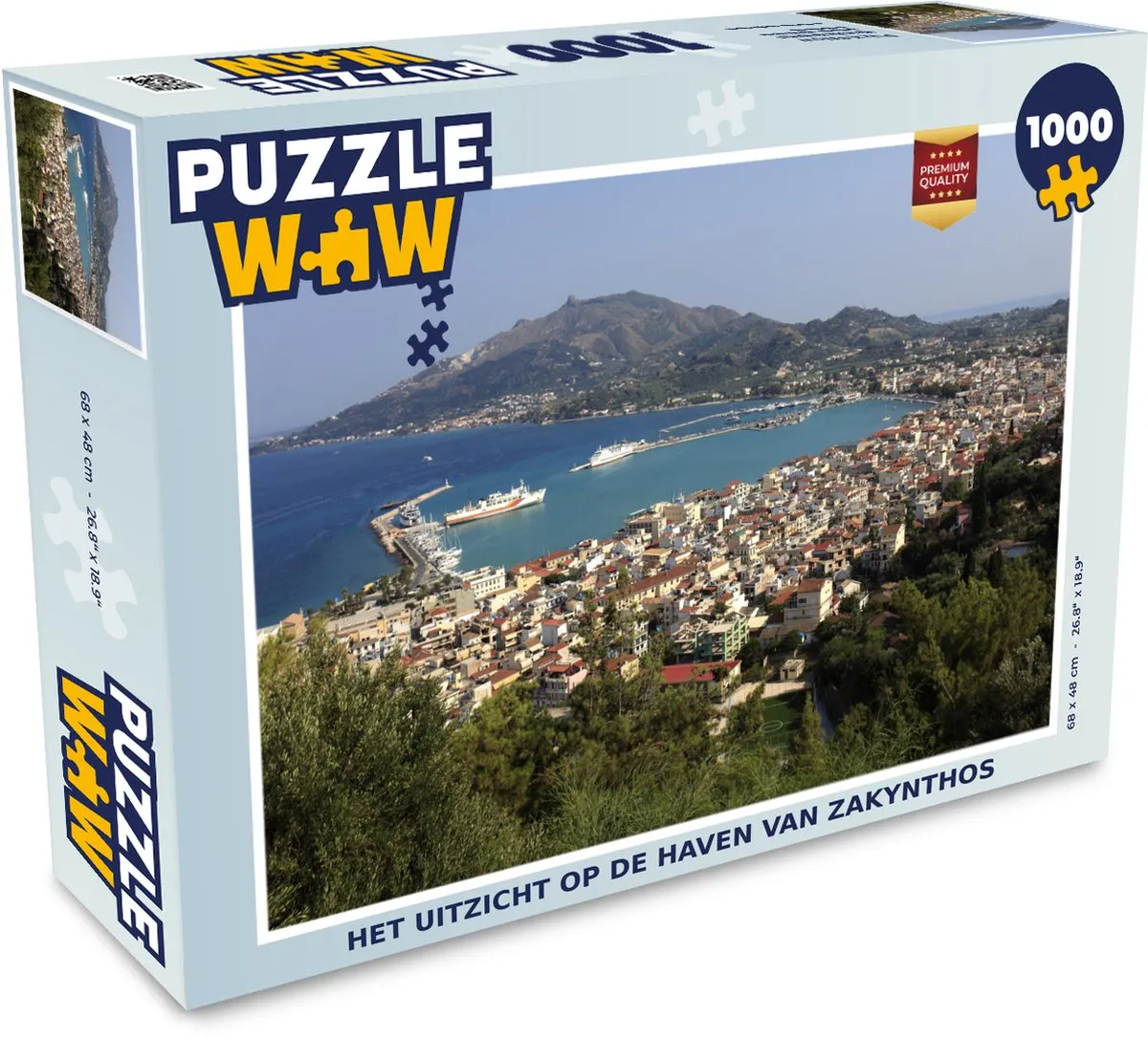 PuzzleWow Het uitzicht op de haven van Zakynthos Legpuzzel 1000 Stuks