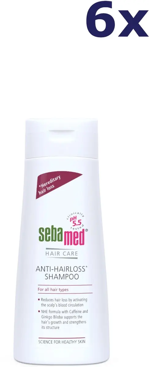 6x Sebamed Anti-Hairloss Shampoo 200ml