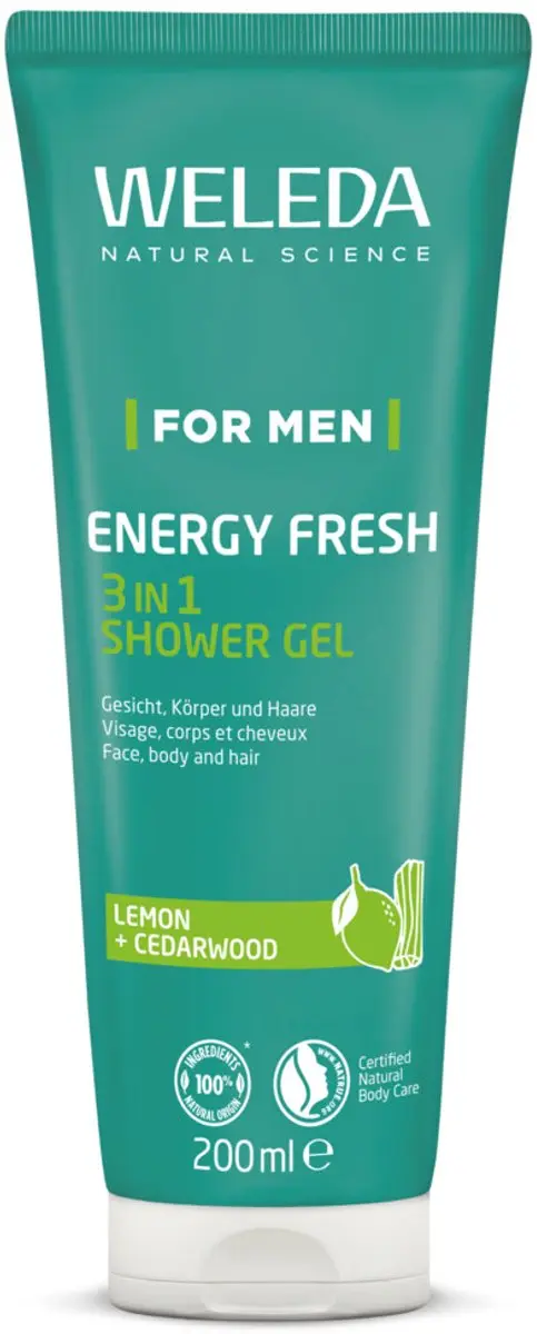 Weleda Men 3-in1 Douchegel 200ml - 3 Stuks - afbeelding 4 van 5