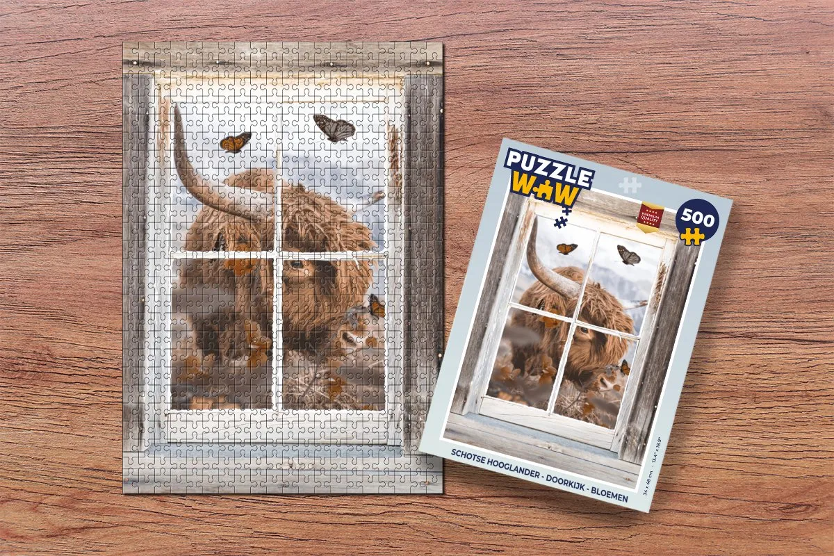 PuzzleWow Schotse Hooglander Legpuzzel 500 Stuks - Multicolor