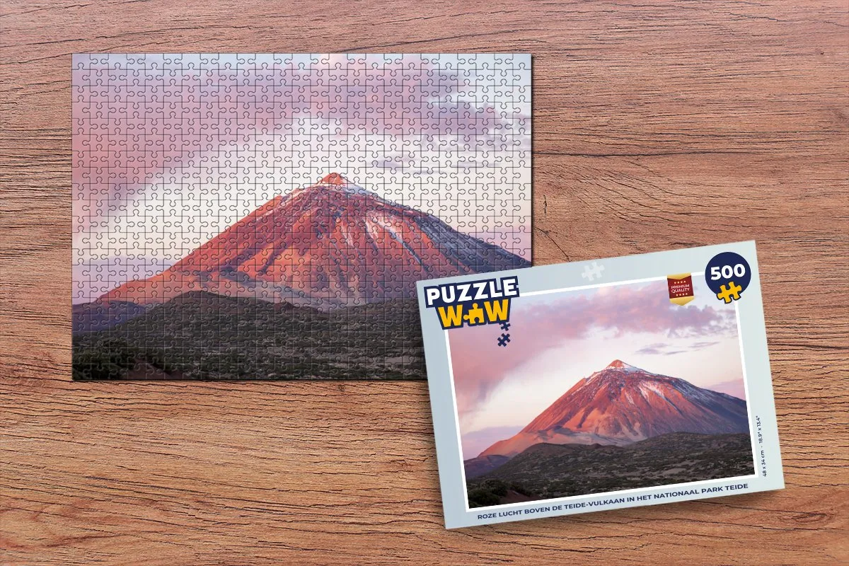 PuzzleWow Legpuzzel Roze lucht Teide 500 Stuks - Multicolor