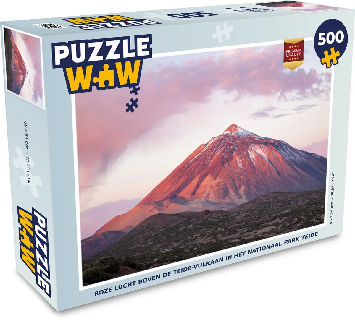 PuzzleWow Legpuzzel Roze lucht Teide 500 Stuks