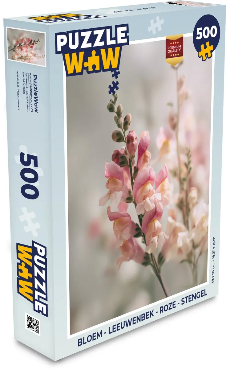 PuzzleWow Legpuzzel Leeuwenbek Roze 500 Stuks