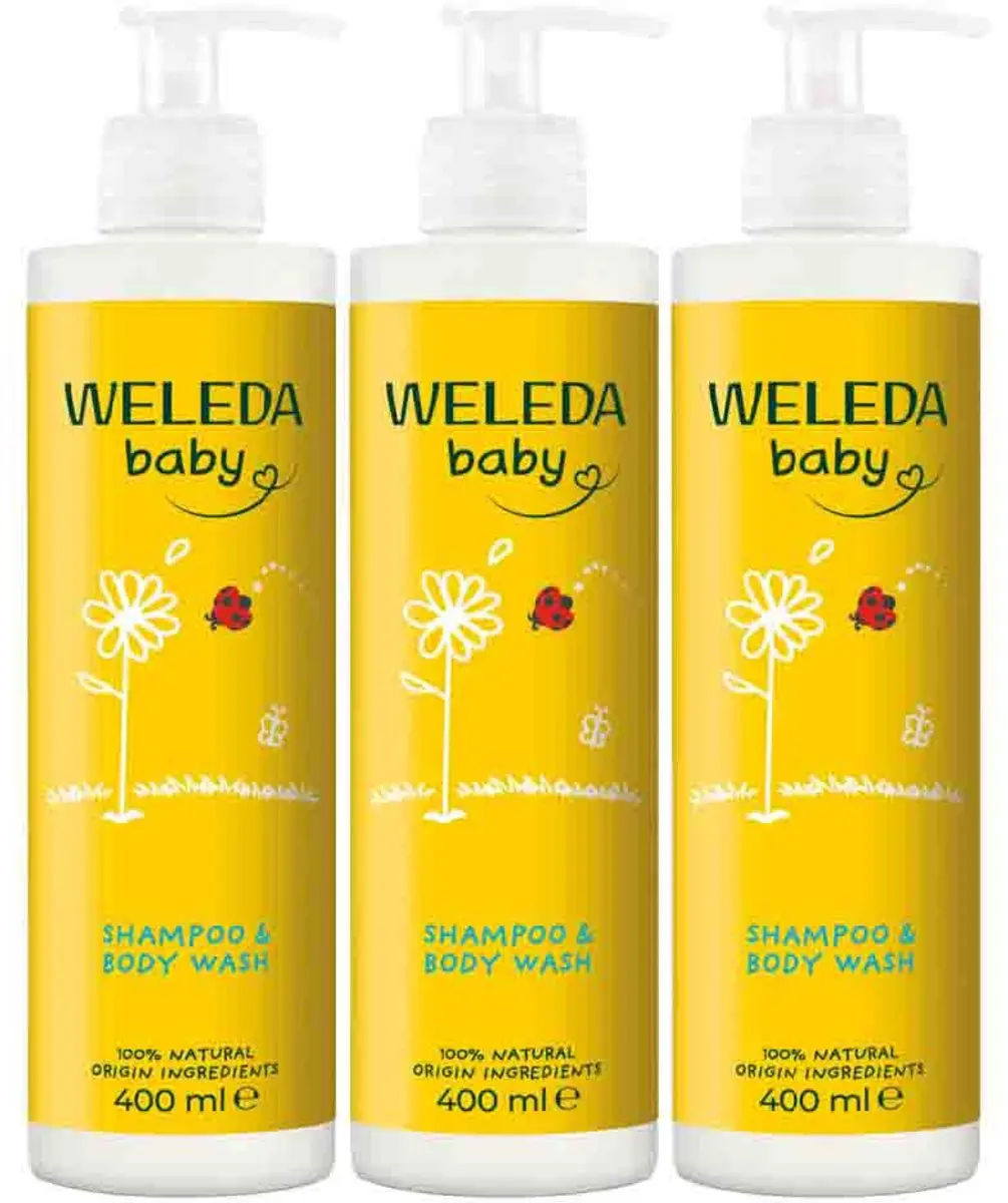 Weleda Baby Calendula Shampoo & Douchecrème 400ml - 3 Stuks - afbeelding 5 van 5