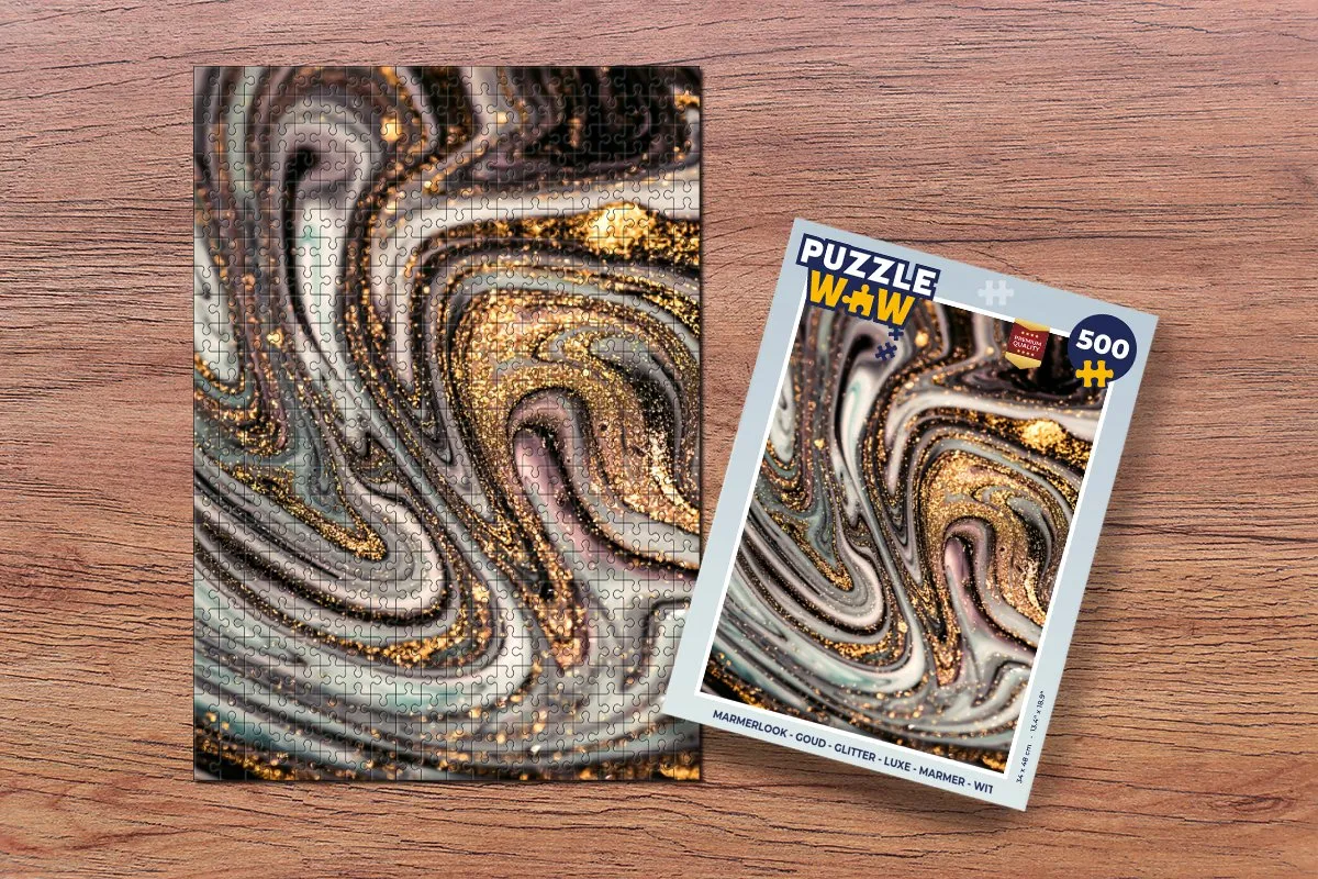 PuzzleWow Marmerlook Puzzel 500 Stuks - Multicolor