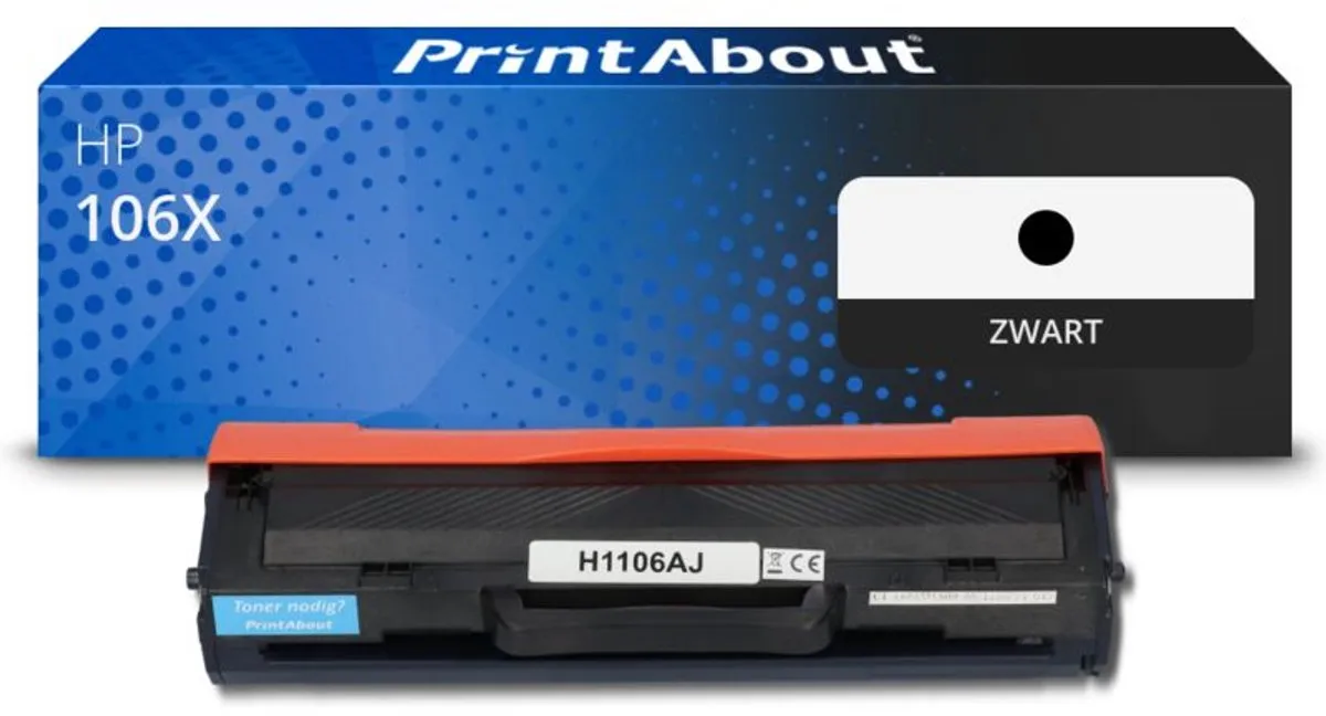 PrintAbout Huismerk HP 106X Toner Zwart W1106X-PA - 2.000 pagina's