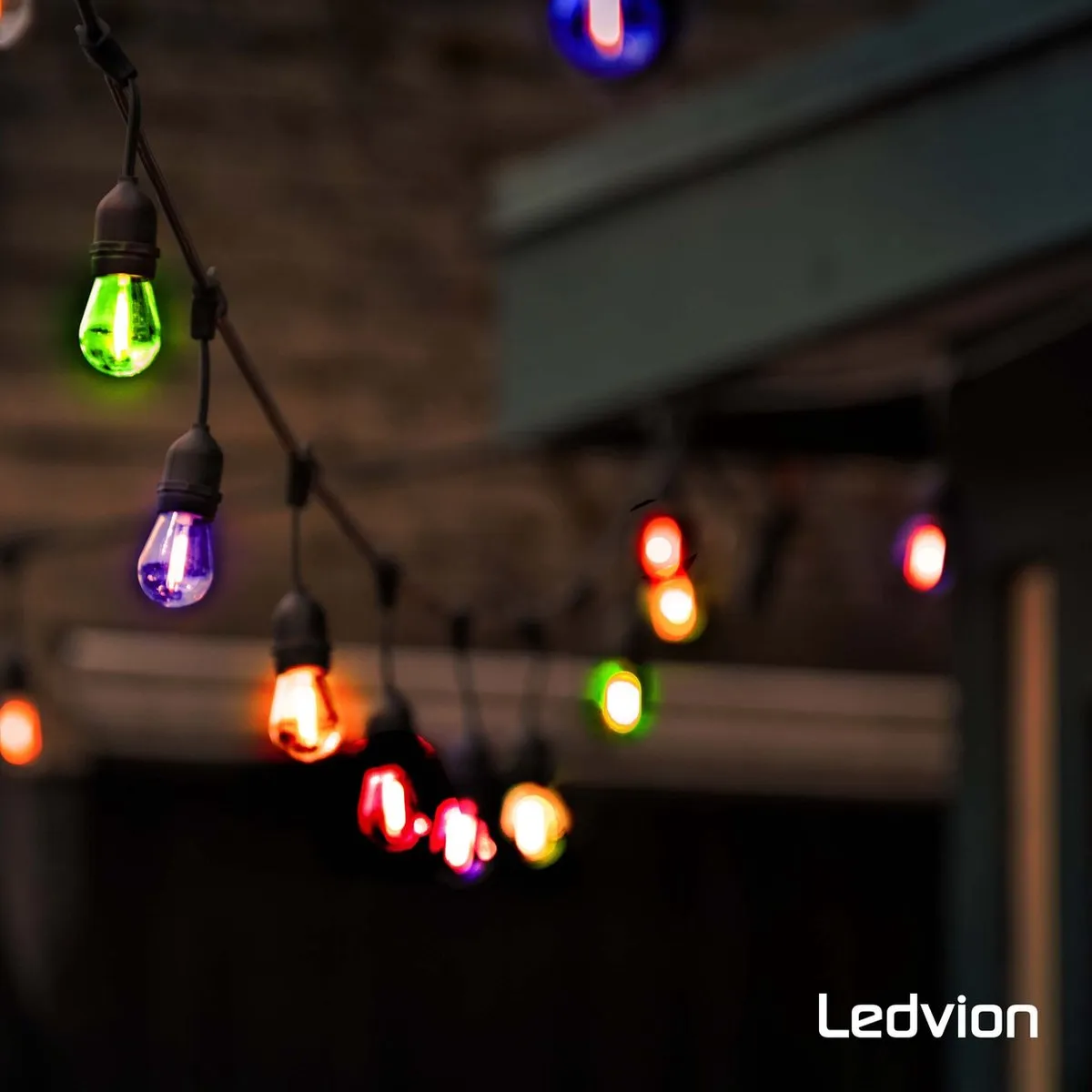 LEDVION Prikkabel 30M - 30x E27 LED Multicolor 30W - IP65