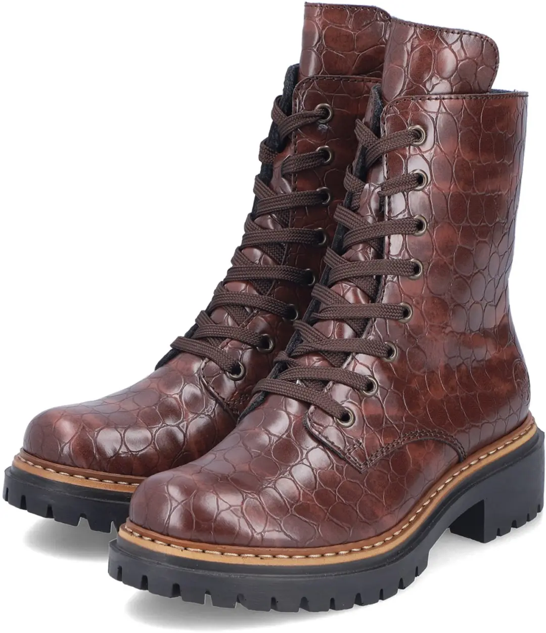 Rieker Dames 72627 25 Biker Boots Vegan Brown