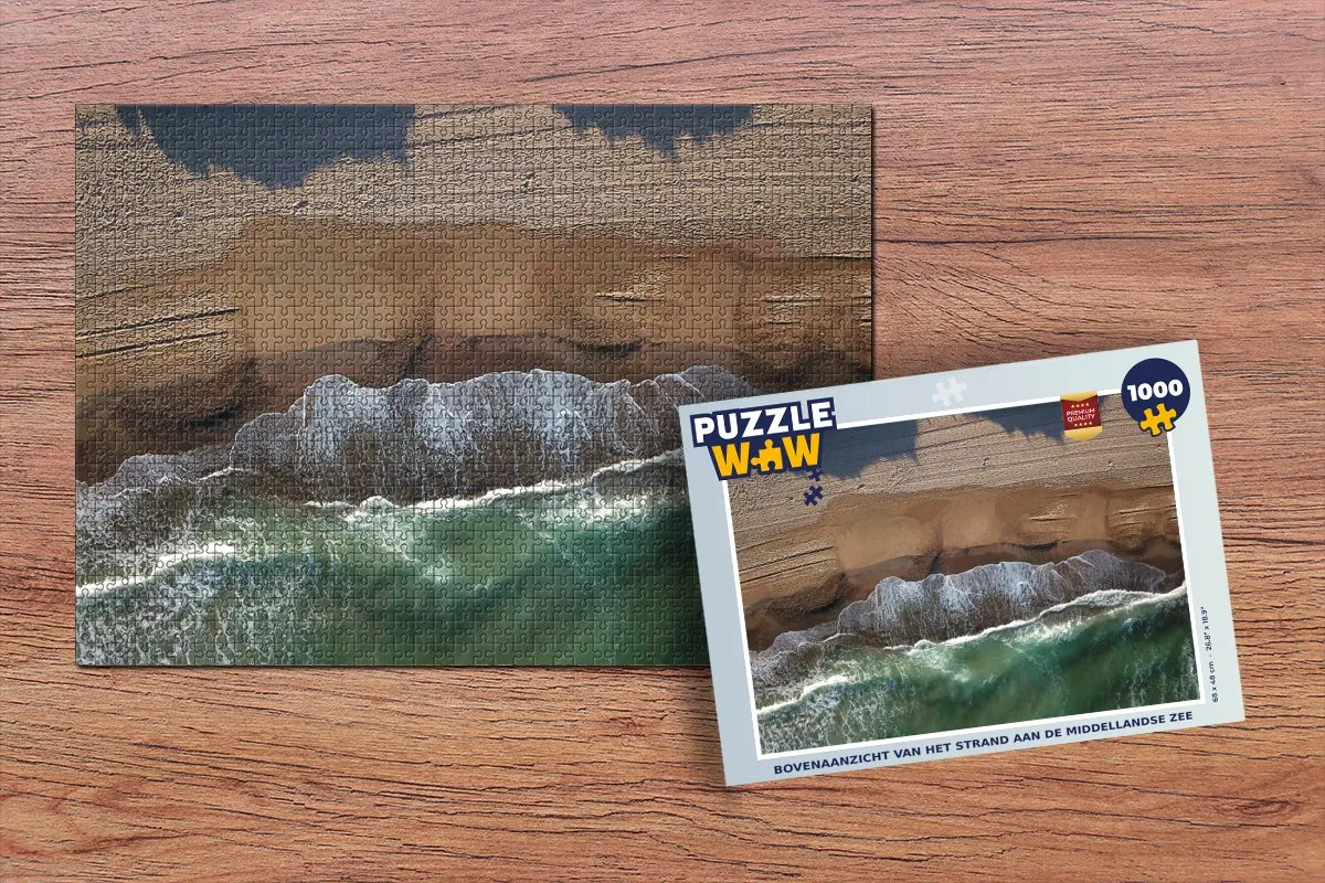PuzzleWow Legpuzzel 1000 Stuks Spanje Strand - Multicolor