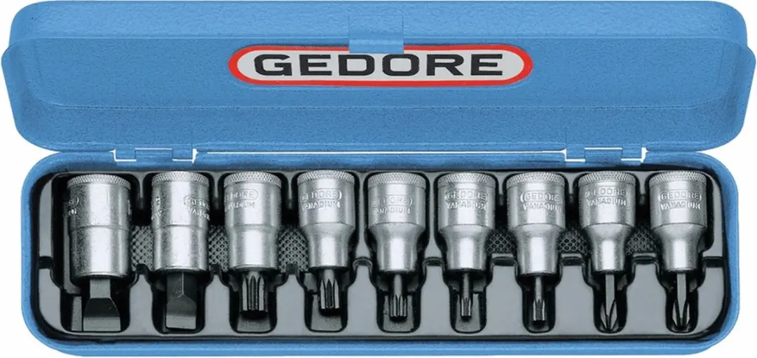 Gedore INX 19 Dopsleutel-schroevendraaierset 1/2" 9-delig