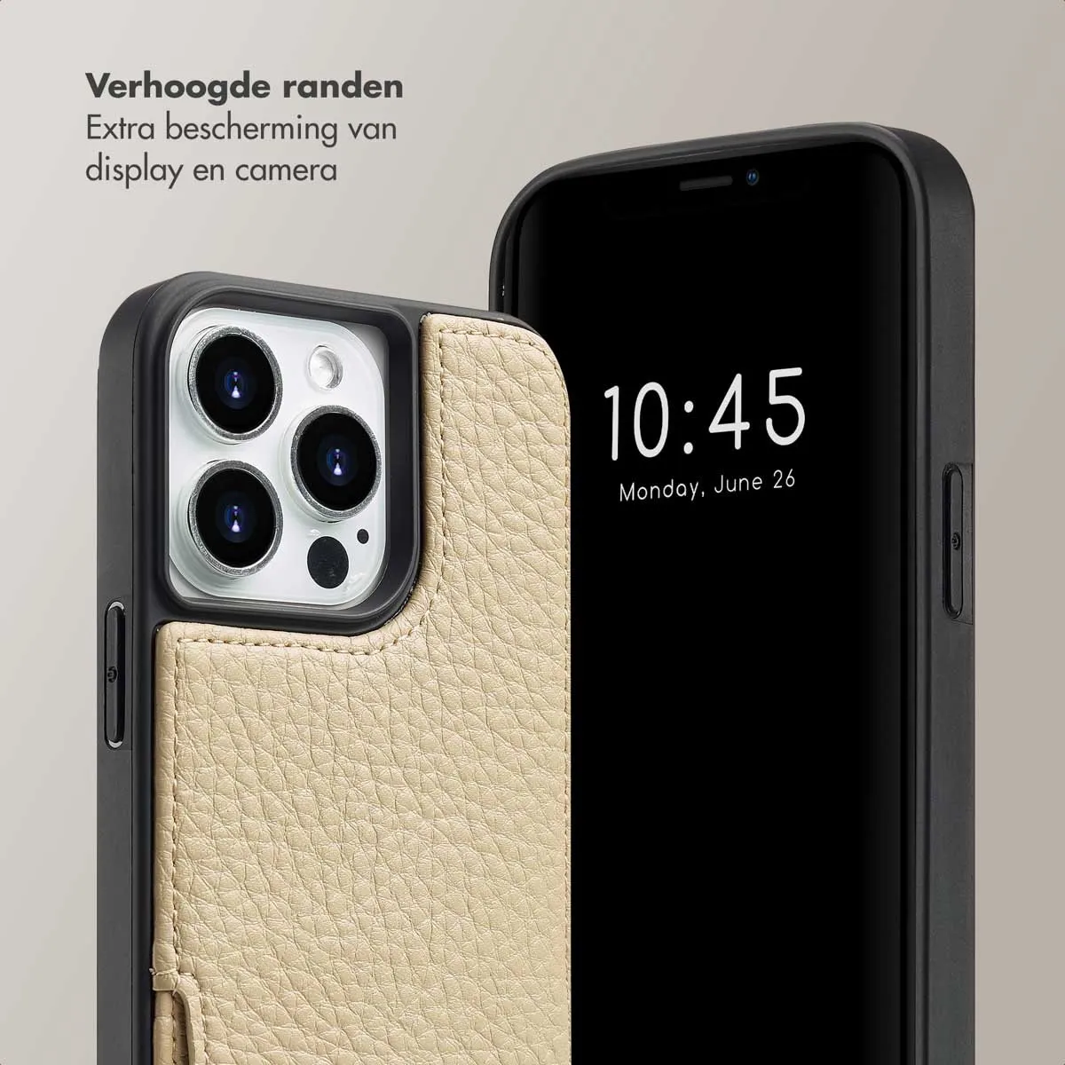 Selencia Hoesje iPhone 14 Pro Beige - 2 Pasjes