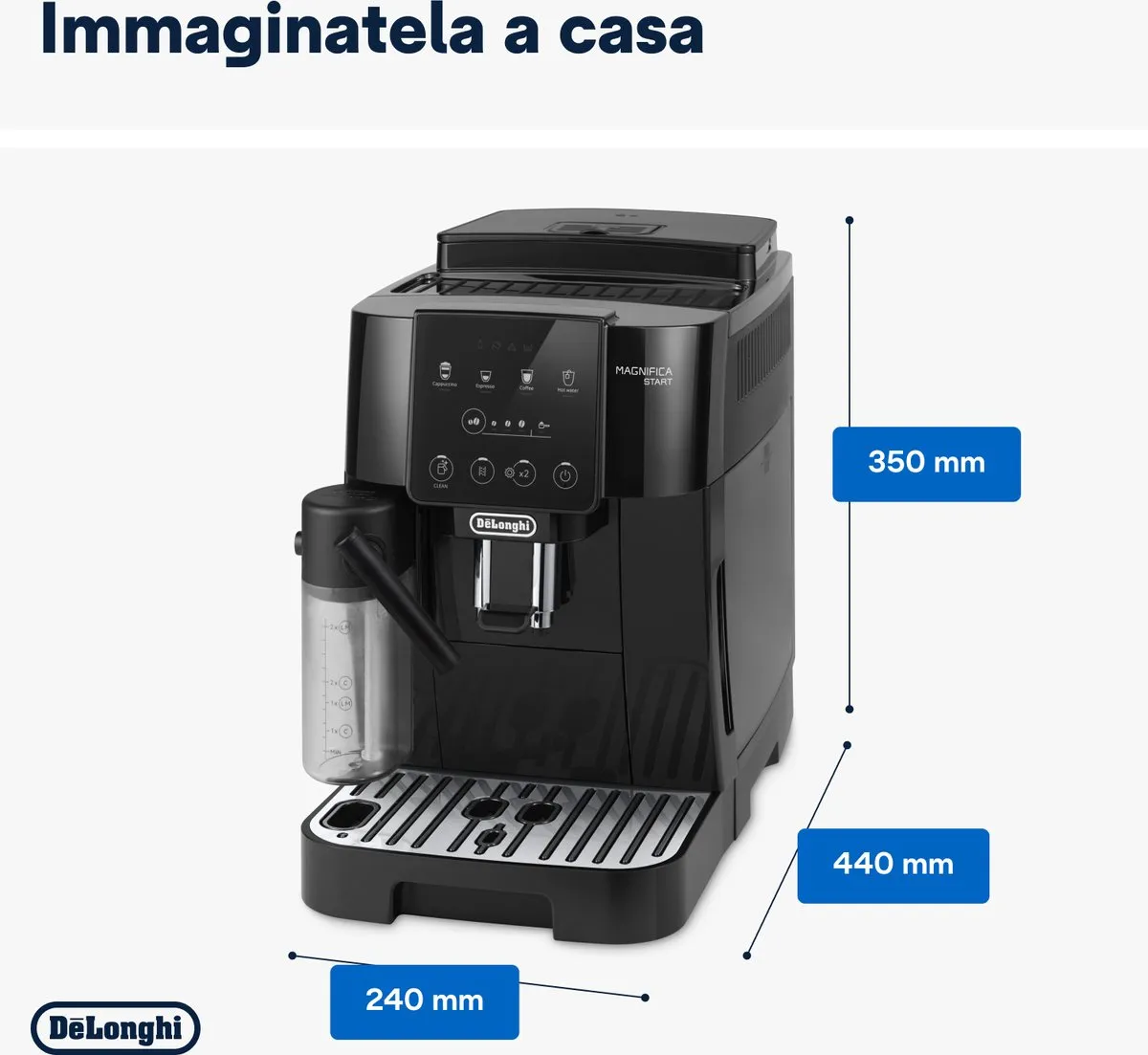De'Longhi Magnifica ECAM220.60.B Koffiezetapparaat - Volledig Automatisch - 1450W - Zilver/Zwart