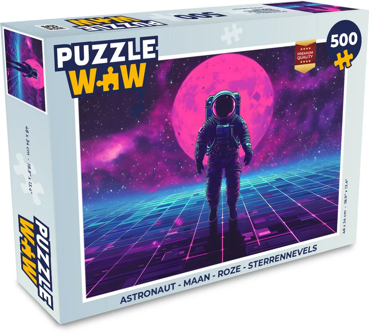 PuzzleWow Astronaut Maan Legpuzzel 500 Stuks