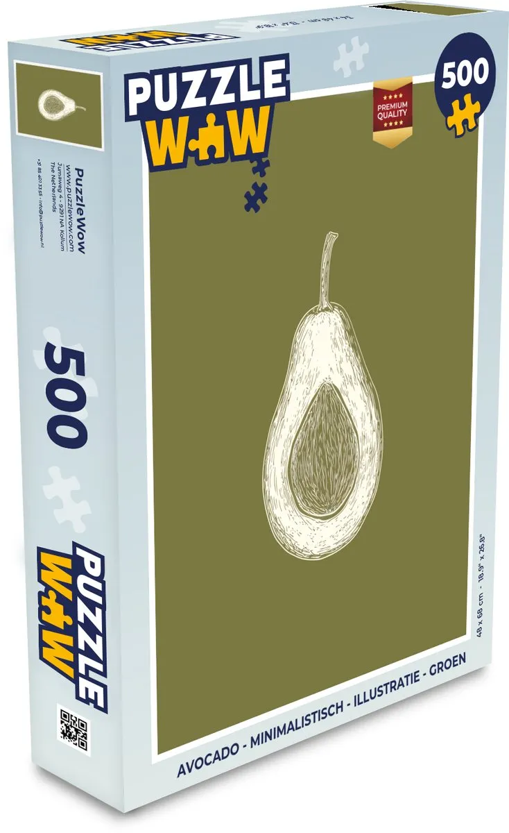PuzzleWow Avocado Legpuzzel 500 Stuks - Groen