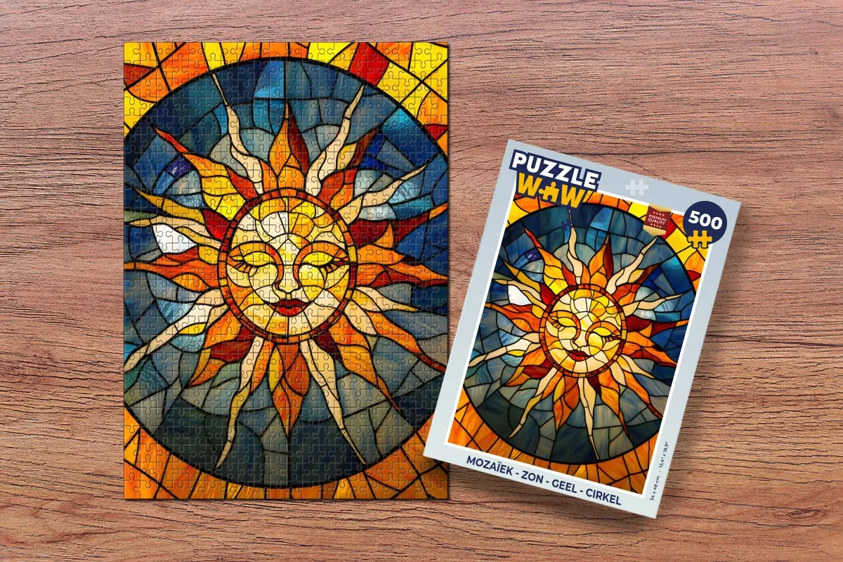 PuzzleWow Mozaïek Zon Legpuzzel 500 Stuks - Geel
