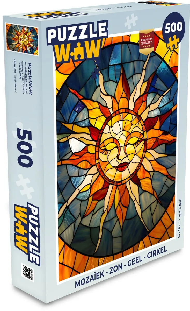 PuzzleWow Mozaïek Zon Legpuzzel 500 Stuks - Geel