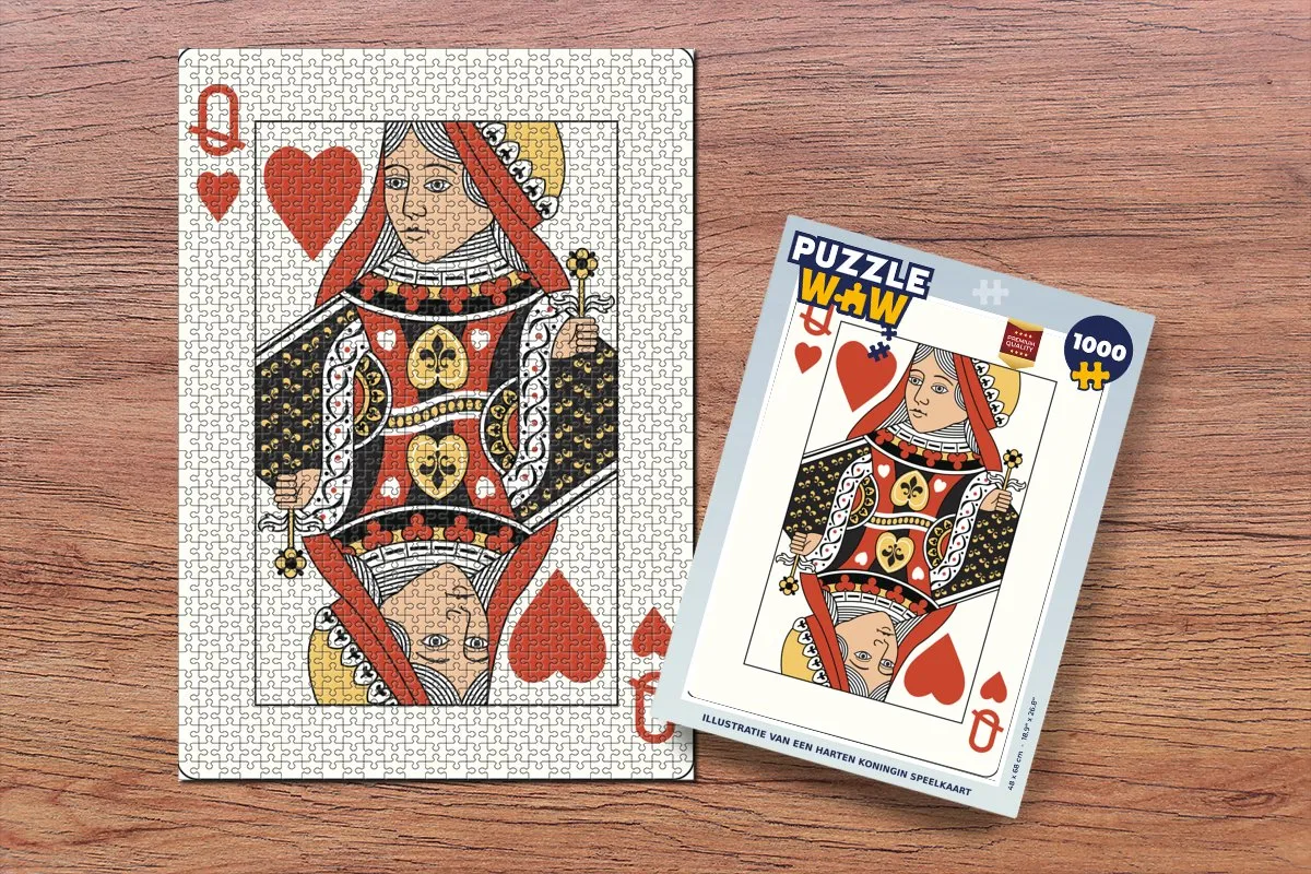 PuzzleWow Legpuzzel Hartenkoningin 1000 Stuks - Multicolor